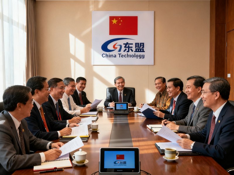 东盟十国商务代表团在银河贵宾汇安排下参观中国科技企业总部，双方代表在会议室内热烈交流