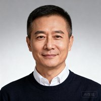 知名科技公司全球市场副总裁头像，中年男性，短发干练，商务休闲装